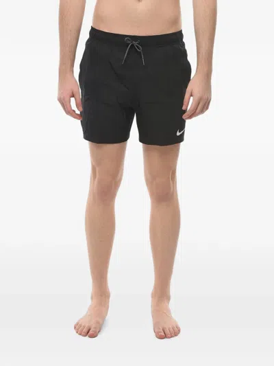 Nike Logo-print Elasticated Swim Shorts In Black