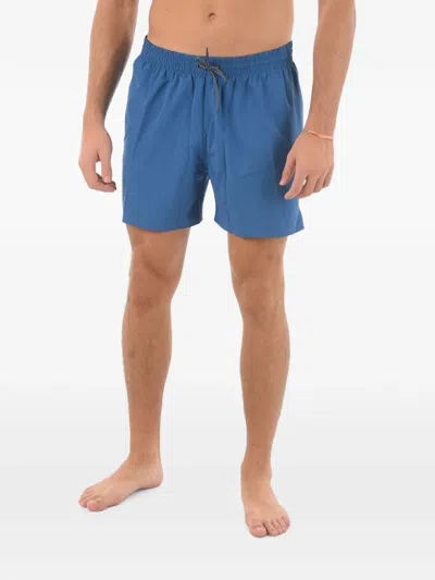 Nike Logo-print Elasticated Swim Shorts In Blue