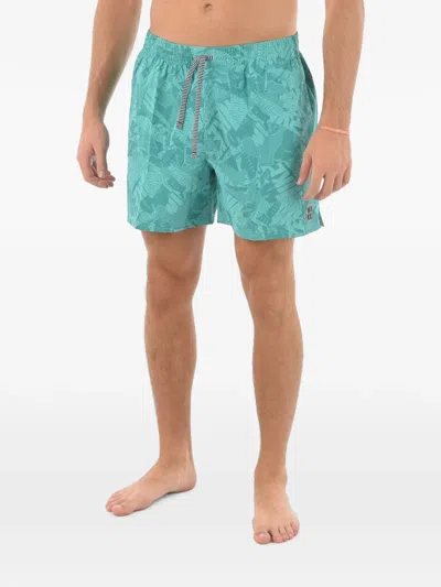 Nike Logo-print Elasticated Swim Shorts In Green