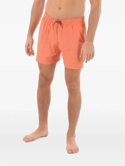 Nike Logo-print Elasticated Swim Shorts In Orange