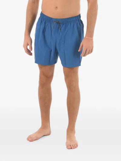 Nike Logo-print Elasticated Swim Trunks In Blue