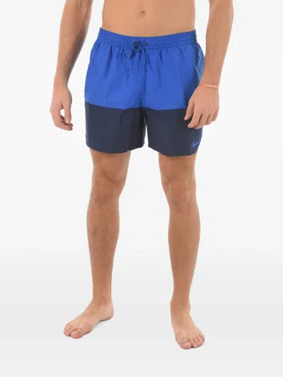 Nike Logo-print Elasticated-waist Swim Shorts In Blue