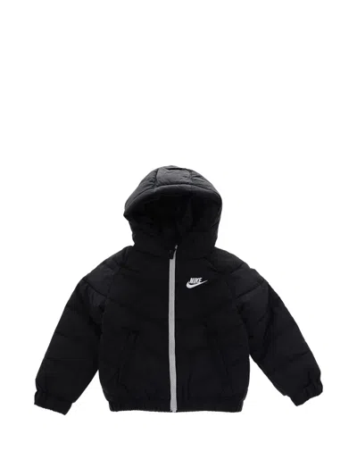 Nike Kids' Logo-print Padded Jacket In Black