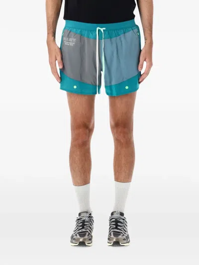 Nike Logo-print Panelled Shorts In Blue