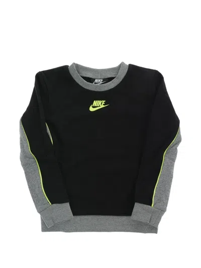 Nike Kids' Logo-print Panelled Sweatshirt In Black