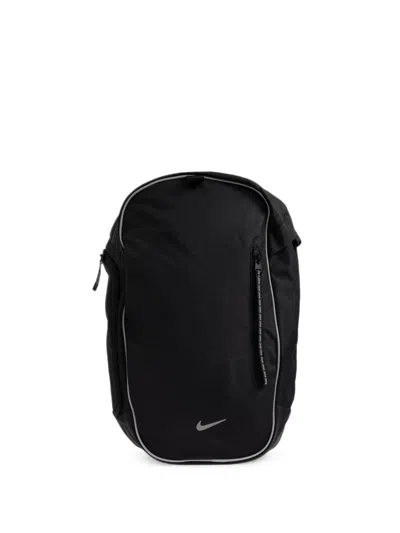 Nike Logo-print Piping Backpack In Black