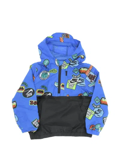 Nike Kids' Logo-print Ripstop Jacket In Blue