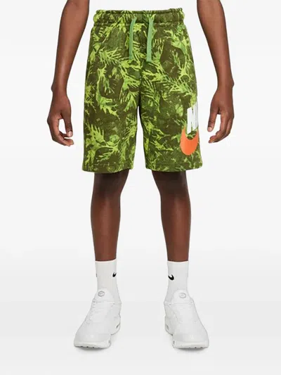 Nike Kids' Logo-print Shorts In Green
