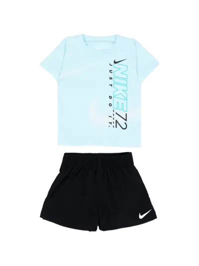Nike Babies' Logo-print Shorts Set In Blue