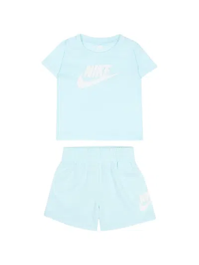 Nike Babies' Logo-print Shorts Set In Blue