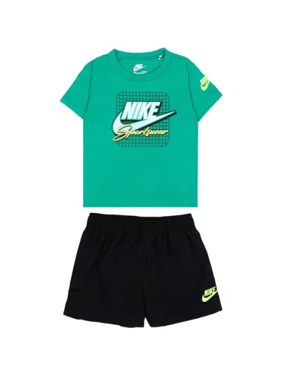 Nike Babies' Logo-print Shorts Set In Green