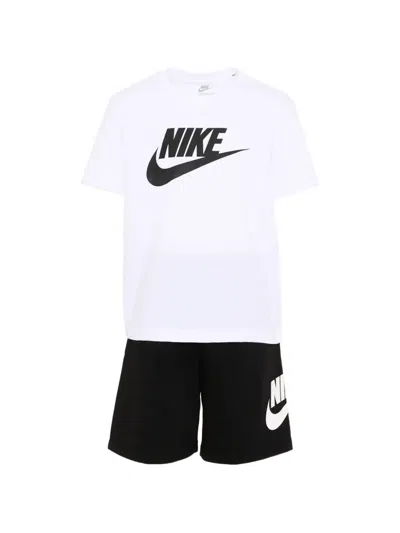 Nike Kids' Logo-print Shorts Set In White
