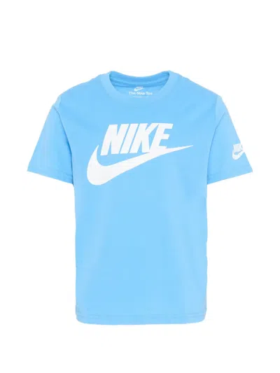 Nike Kids' Logo-print Short-sleeve T-shirt In Blue