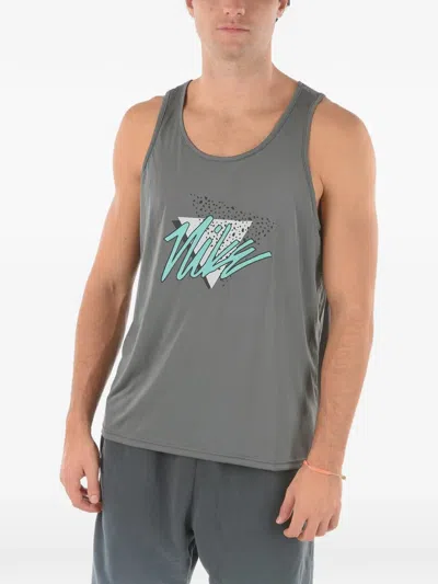 Nike Logo-print Sleeveless Tank Top In Gray
