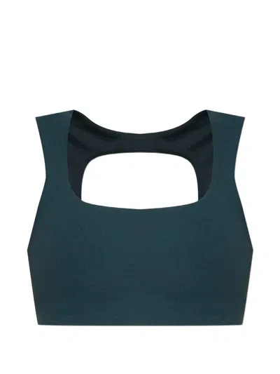 Nike Logo-print Sports Bra In Blue