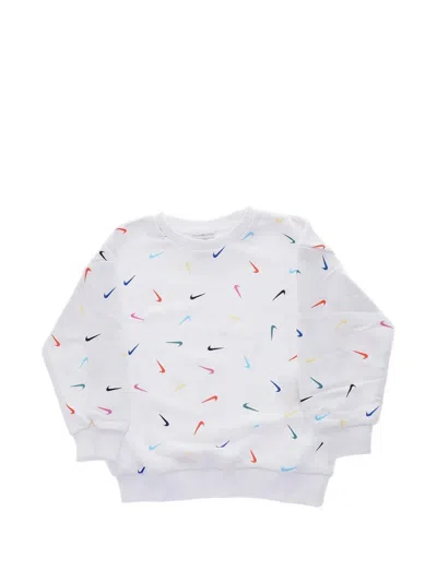 Nike Kids' Logo-print Sweater In White