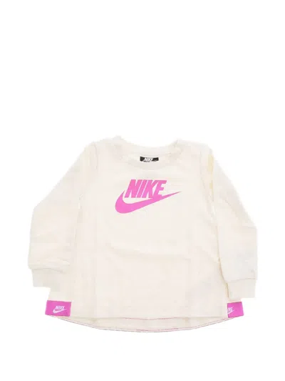 Nike Kids' Logo-print Sweatshirt In Neutrals