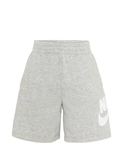 Nike Kids' Logo-print Track Shorts In Gray
