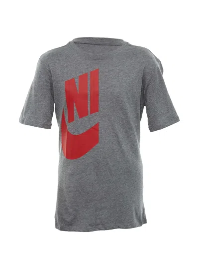 Nike Kids' Logo-print T-shirt In Gray
