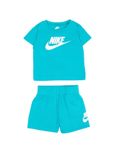 Nike Babies' Logo-print T-shirt Shorts Set In Blue
