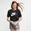 Nike Swoosh Cropped T-shirt In Black