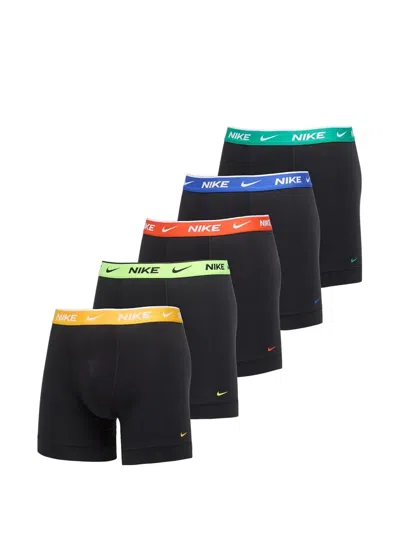 Nike Logo-trim Boxers (set Of Five) In Black