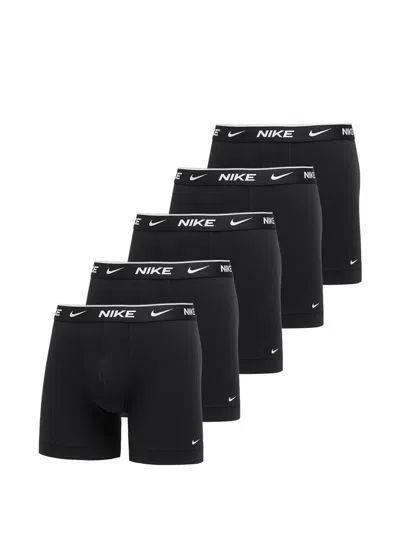 Nike Logo-waistband Boxer Briefs (pack Of Five) In Black