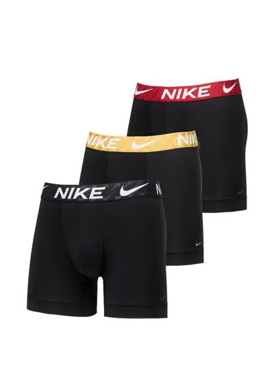 Nike Logo-waistband Boxer Briefs (set Of Three) In Black