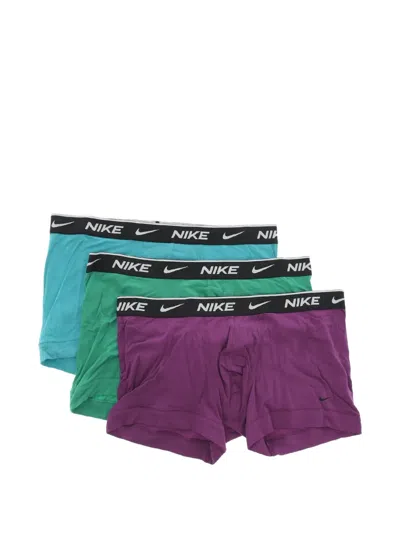 Nike Logo-waistband Boxer Briefs (set Of Three) In Multi