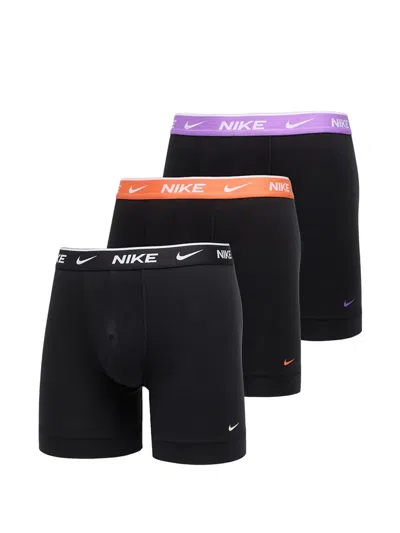Nike Logo-waistband Boxers (set Of Three) In Black