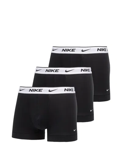 Nike Logo-waistband Boxers (set Of Three) In Black