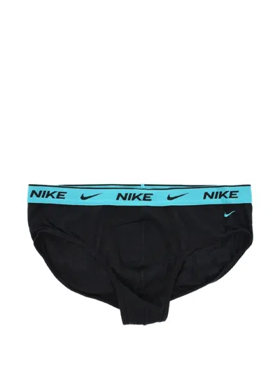 Nike Logo-waistband Briefs (set Of Two) In Black