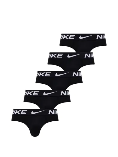 Nike Logo-waistband Five-pack Briefs Set In Black