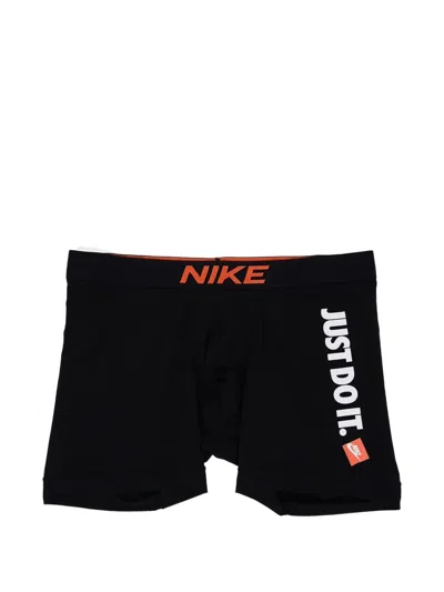 Nike Logo-waistband Stretch Boxer Briefs In Black