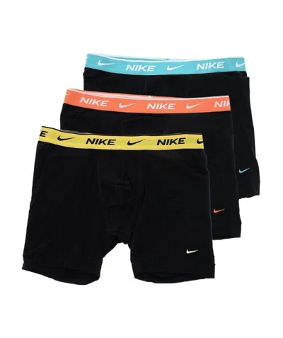 Nike Logo-waistband Stretch Boxers (set Of Three) In Black