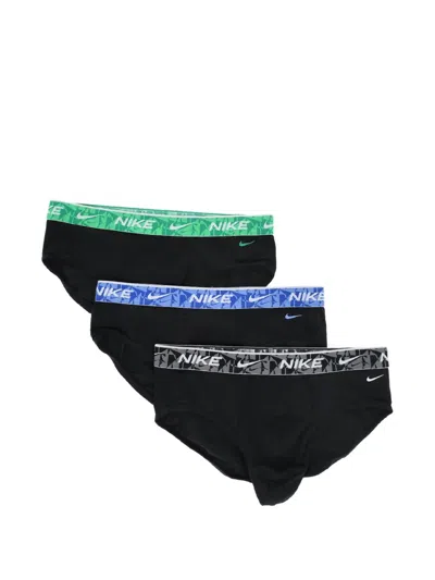 Nike Logo-waistband Stretch Briefs (set Of Three) In Multi