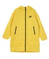 Nike Long Down Jacket Women's Sportswear Core Parka Solar Flare/white/black In Solar Flare/white/black