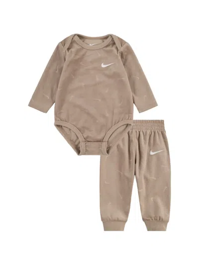 Nike Long Sleeve Babywear (set Of Two) In Brown