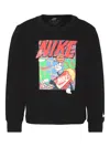 Nike Long-sleeve Graphic-print T-shirt In Black