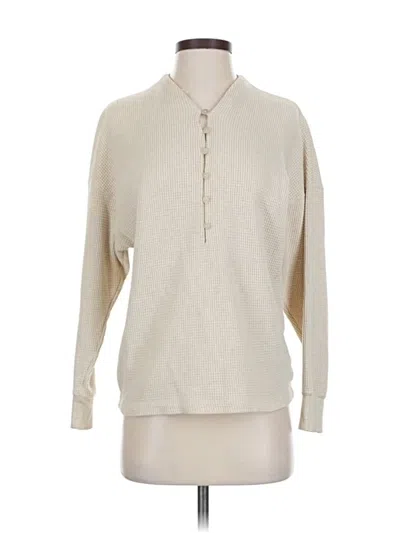 Pre-owned Nike Long Sleeve Henley Shirt In White