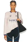 Nike Dri-fit Oversize Printed Top In Neutral