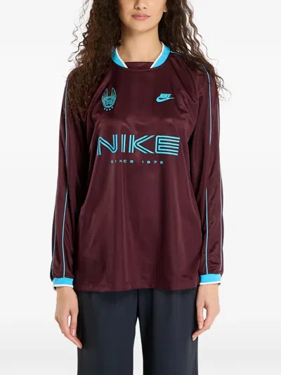 Nike Long-sleeve Jersey T-shirt In Burgundy