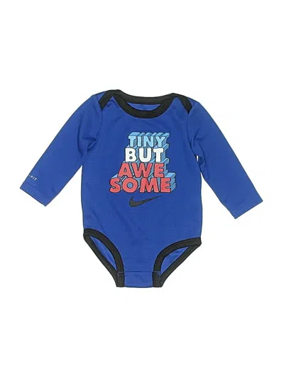 Pre-owned Nike Babies' Long Sleeve Onesie In Blue