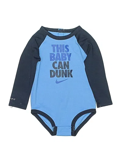 Pre-owned Nike Kids' Long Sleeve Onesie In Blue