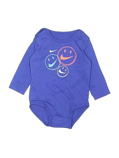 Pre-owned Nike Babies' Long Sleeve Onesie In Blue