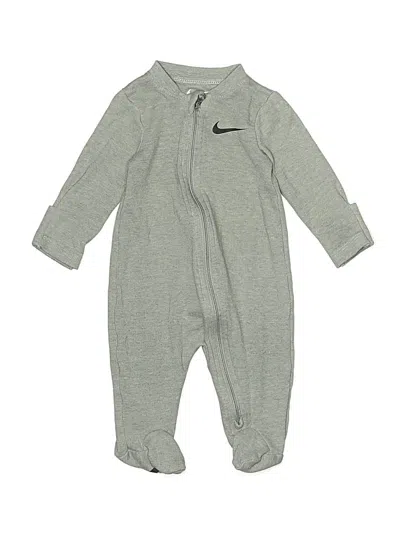 Pre-owned Nike Babies' Long Sleeve Onesie In Gray