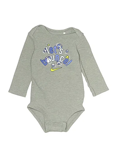 Pre-owned Nike Kids' Long Sleeve Onesie In Gray