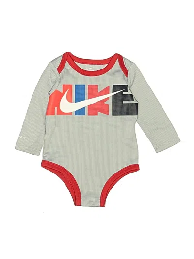 Pre-owned Nike Babies' Long Sleeve Onesie In Gray