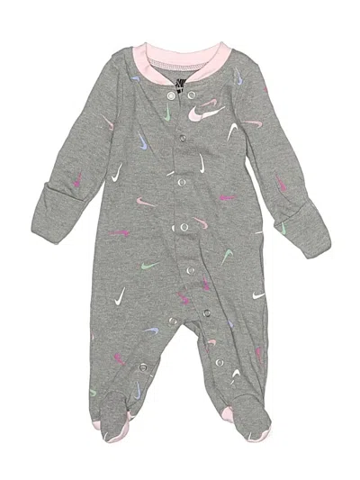 Pre-owned Nike Babies' Long Sleeve Onesie In Gray