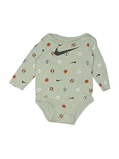 Pre-owned Nike Babies' Long Sleeve Onesie In Green